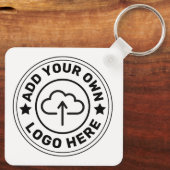 QR-code minimaliseert eenvoudige witte aangepaste  Sleutelhanger (Achterkant)