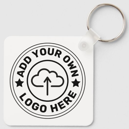 QR-code minimaliseert eenvoudige witte aangepaste  Sleutelhanger (Achterkant)