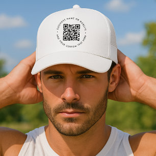 QR-code minimaliseert eenvoudige, witte, schone Trucker Pet