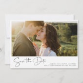 QR Code Minimalist 5 foto Modern Verloving Save The Date (Voorkant)