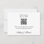 QR Code Minimalist Classic Black White RSVP Card (Devant)