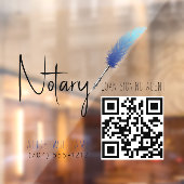 QR-code Minimalistisch Blauw & Wit Notaris Raamsticker (Vel 2)