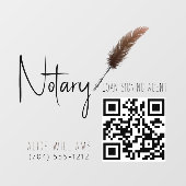 QR-code Minimalistisch Bruin & Wit Notaris Raamsticker (Vel)