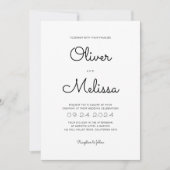 QR-code Minimalistisch Chic Script Alles in één br Kaart (Voorkant)