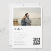 QR-code Minimalistisch Chic Script Alles in één br Kaart (Achterkant)