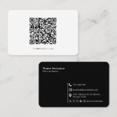 QR-code, minimalistisch modern, eenvoudig, zwart e Visitekaartje (Voorkant / Achterkant)