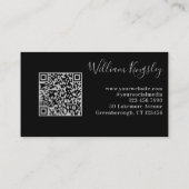 QR-code minimalistisch monogram zwart, zilver grij Visitekaartje (Achterkant)