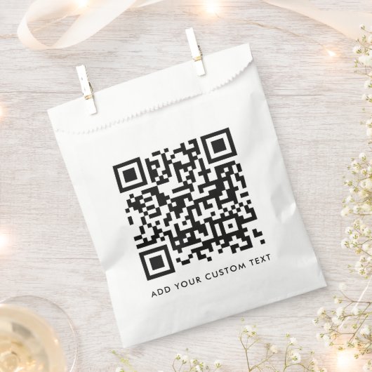 QR Code Minimalistisch Schoon Eenvoudig Wit Aangep Bedankzakje (Geknipt)