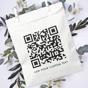 QR-code Minimalistisch Schoon Eenvoudig Wit Aangep Bedankzakje