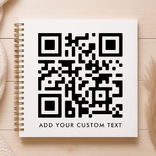 QR Code Minimalistisch Schoon Eenvoudig Wit Aangep Notitieboek