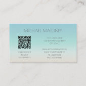 QR-code | Minimalistisch tropisch lef Visitekaartje (Achterkant)