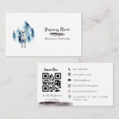 QR-code minimalistisch waterverf zwart Visitekaart Visitekaartje (Voorkant / Achterkant)