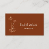 QR-code | Minimalistisch Wildbloemkoper Terracotta Visitekaartje (Voorkant)