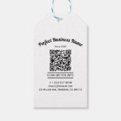QR-code minimalistisch zwart en wit eenvoudig held Cadeaulabel (Voorkant)
