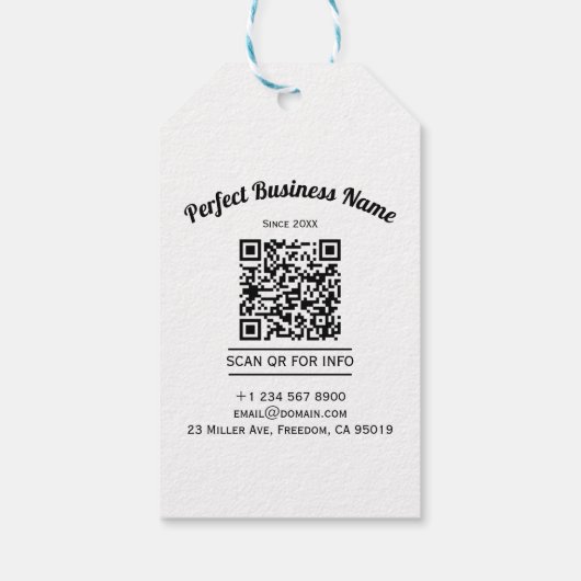 QR-code minimalistisch zwart en wit eenvoudig held Cadeaulabel (Achterkant)