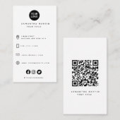 QR-code minimalistisch zwart-wit Visitekaartje (Voorkant / Achterkant)