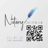 QR-code Minimalistische Blauwe & Witte Notaris Raamsticker (Vel)