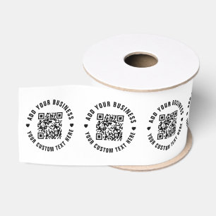 QR-code Minimalistische eenvoudige zakelijke sca Grosgrain Lint