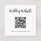 💍QR code Minimalistische Elegante bruiloft websit Informatiekaartje (Voorkant)