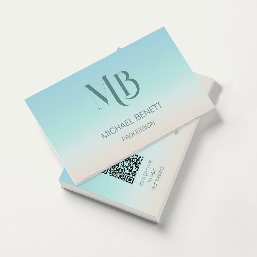 QR-code | Minimalistische initiële Kust Visitekaartje