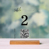 QR Code Minimalistische Trouwtafel Plaats Kaart Acryl Bord (Neutraal)
