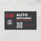 QR-code mobiel automatisch monogram Visitekaartje (Voorkant)