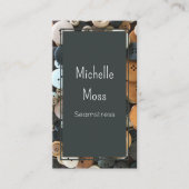 QR code Mode Naadstress Buttonnen Classic Grijs Visitekaartje (Voorkant)