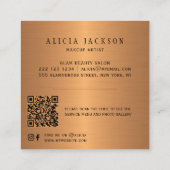 QR CODE modern abstract goudglas, monogrammen Vierkante Visitekaartje (Achterkant)