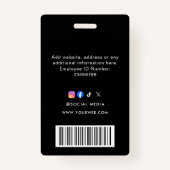 QR Code Modern Black Business Logo Event Badge (Dos)