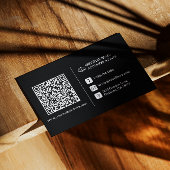 QR-code Modern Black Logo Professional Visitekaartje