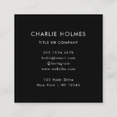 QR-code | Modern Black Professional Scan me Vierkante Visitekaartje (Achterkant)