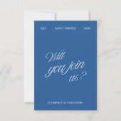 QR Code Modern Blue & White Wedding RSVP (Devant)