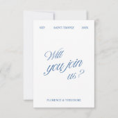 QR Code Modern Blue & White Wedding RSVP (Devant)