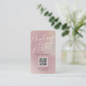 QR-code modern chic make-up artiest verticaal Visitekaartje (Staand voorkant)