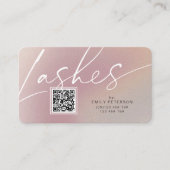 QR-code modern chic stylish lash visitekaartje (Voorkant)