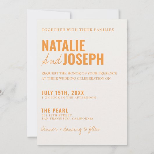 QR Code Modern Classy Heldere Kleurrijke Huwelijk Kaart (Voorkant)