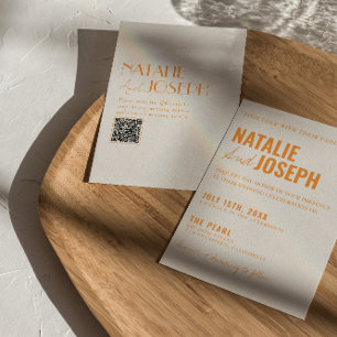 QR Code Modern Classy Heldere Kleurrijke Huwelijk Kaart