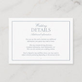 QR Code Modern Dusty Blue Monogram Bruiloft Detail Informatiekaartje (Voorkant)