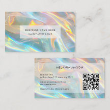 QR-code Modern Elegant Holographic Irediscent