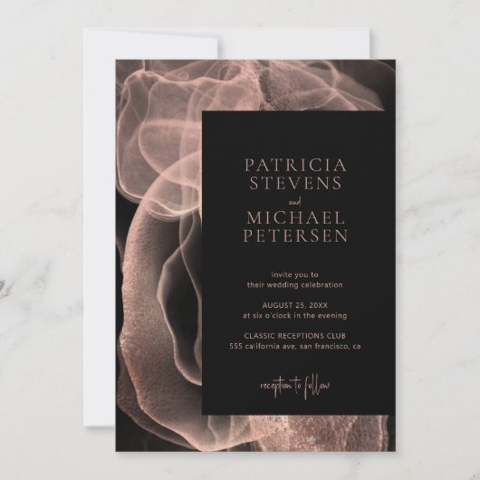 QR-code modern elegant roos goud zwart Kaart (Voorkant)