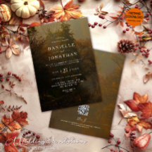 QR Code Modern Elegant  Rustiek Fall Wedding