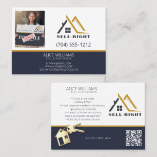 QR Code Modern Foto Professionele Makelaar Broker Visitekaartje