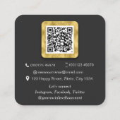 QR-code modern goud professionele scanner foto Vierkante Visitekaartje (Achterkant)
