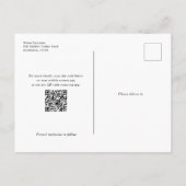 QR code Modern Greenery verlaat Foto slaat datum o Aankondigingskaart (Achterkant)