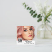 QR-code modern maakt kunstenaarspad omhoog Vierkante Visitekaartje (Staand voorkant)