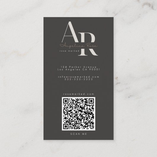 QR Code Modern Minimalist Business Cards Visitekaartje (Achterkant)