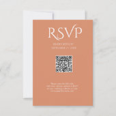 QR Code Modern Minimalistic Bright Copper Wedding RSVP Kaartje (Voorkant)