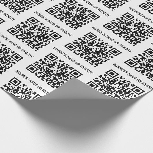 QR-code Modern minimalistisch bedrijf Cadeaupapier (Hoek)