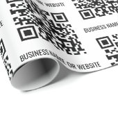 QR-code Modern minimalistisch bedrijf Cadeaupapier (Rol Hoek)