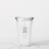 QR-code Modern minimalistisch, eenvoudig en eenvou Acryl Drinkbeker (Achterkant)